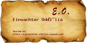 Einvachter Odília névjegykártya